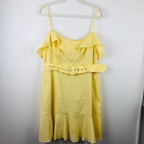 BCBGeneration Womens Belted Ruffle Mini Dress Size 16 - Picture 3 of 11